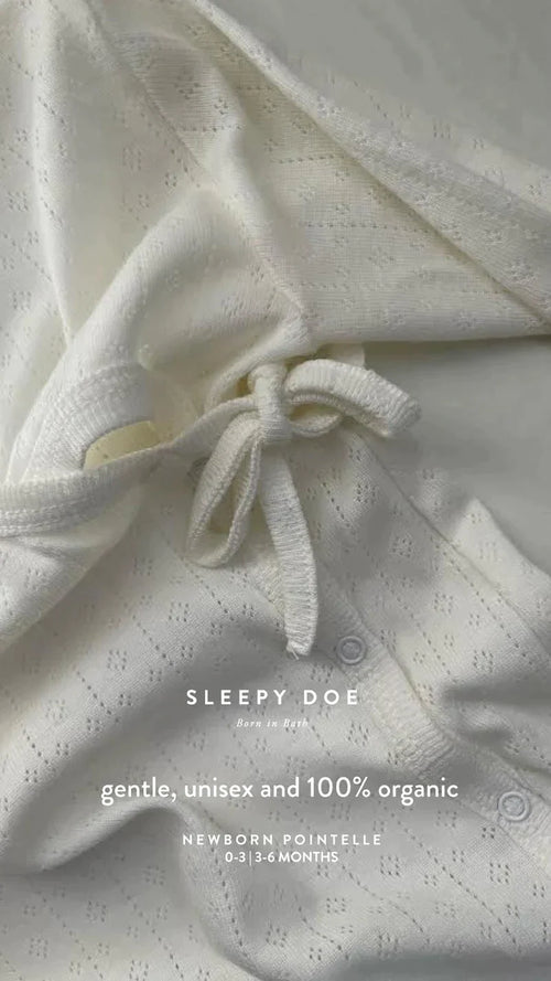 Pointelle baby wrap sleepsuit