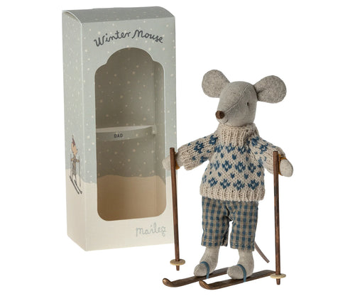 Dad winter mouse with ski set