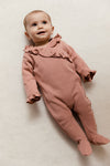 Ruffled kimono footie