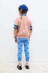 Blue dog stripes sweatshirt