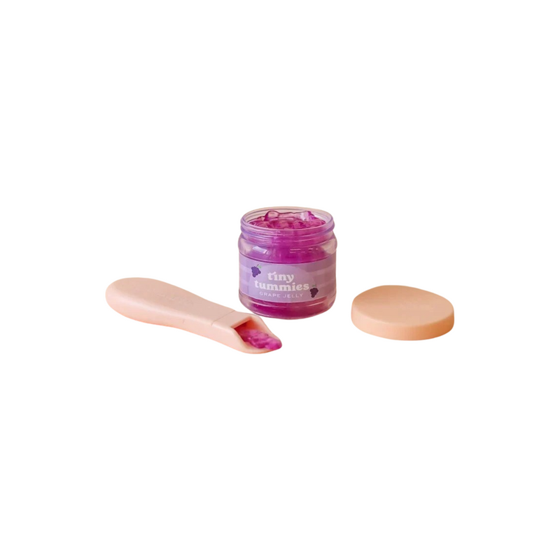 Tiny Tummies grape jelly food jar and spoon set