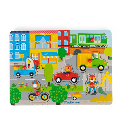 Wooden sound puzzle city