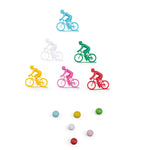 Cyclists with marble game