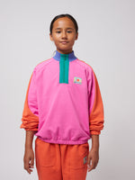 Smiling color block 1/4 zipped sweatshirt