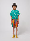 Multicolor stripes swim board shorts