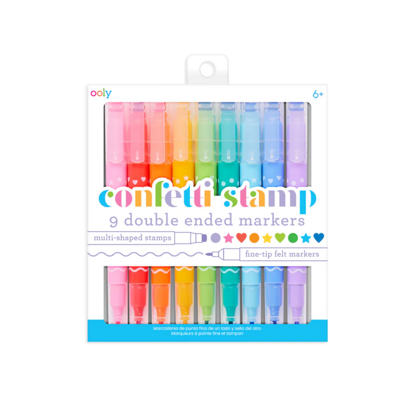 Confetti stamp double-ended markers