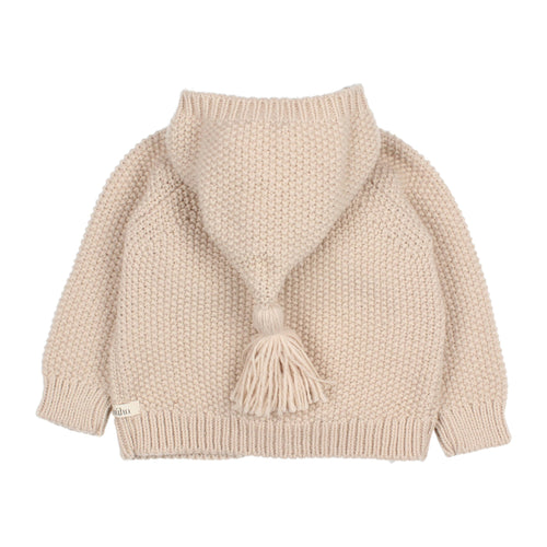 Kid's Sweater Beige Wool and Cashmere-Blend Mouliné Knit
