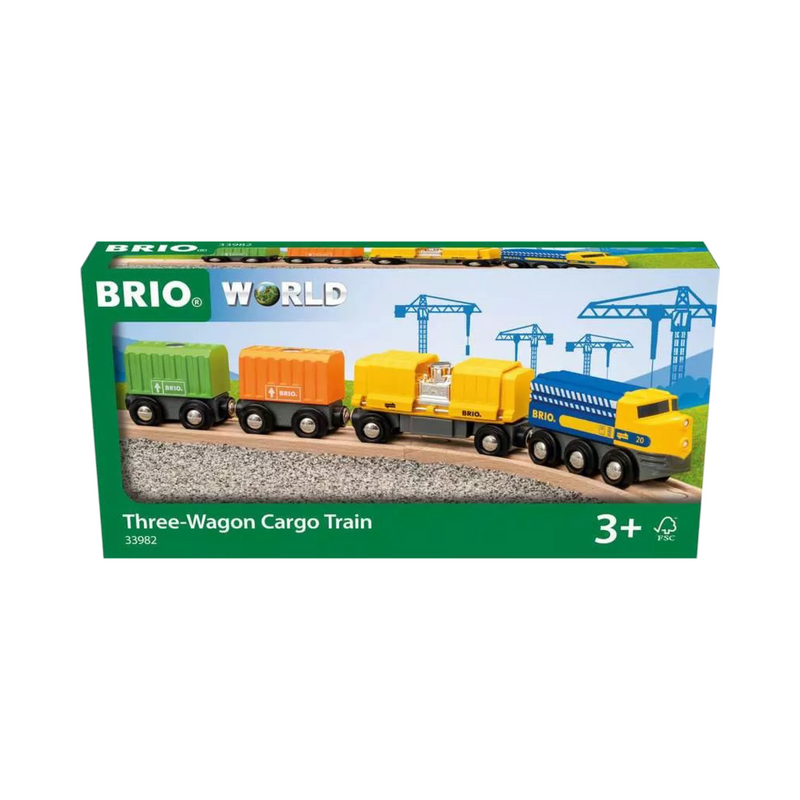 Train de marchandises à trois wagons 