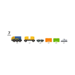 Train de marchandises à trois wagons 