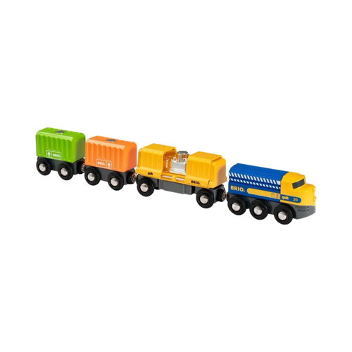 Three wagon cargo train