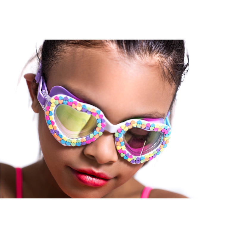 Rainbow valentine kids' swim goggles