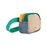Corduroy color block belt pouch