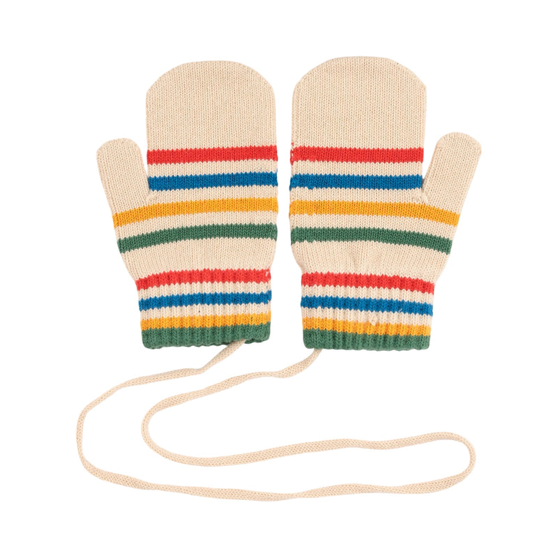 Tic Tac Toe knitted striped mittens