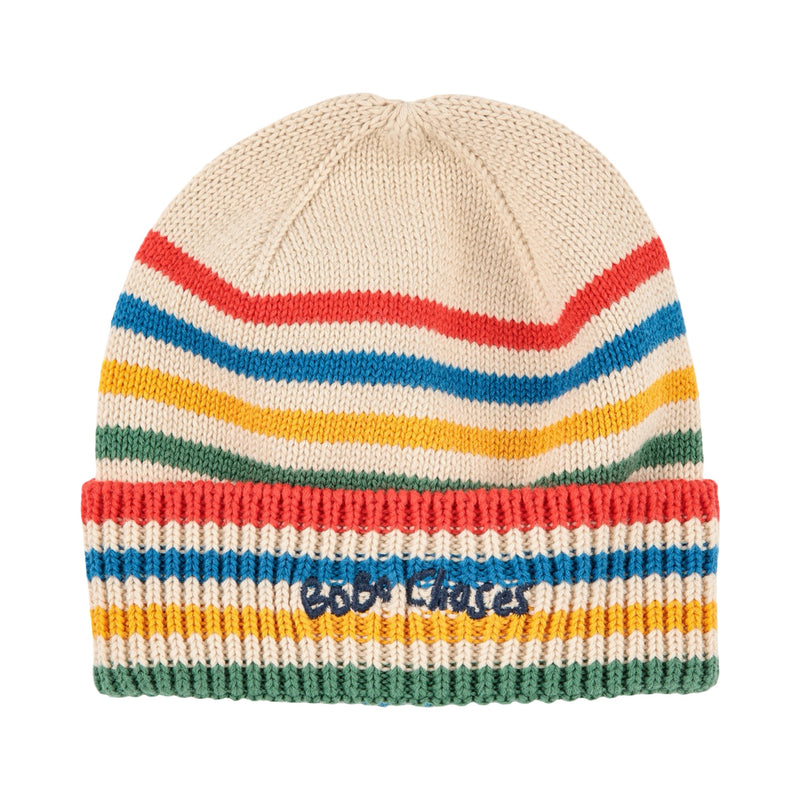 Tic Tac Toe knitted striped beanie