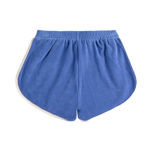 Smiling color block terry cloth shorts