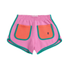 Pink color block shorts