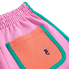 Pink color block shorts