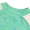 Green color block terry cloth sweatshirt