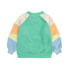 Green color block terry cloth sweatshirt