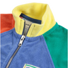 Smiling color block terry cloth zipped sweatshirt