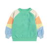 Green color block terry cloth sweatshirt