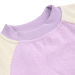 Lila color block terry cloth sweatshirt