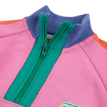 Smiling color block 1/4 zipped sweatshirt