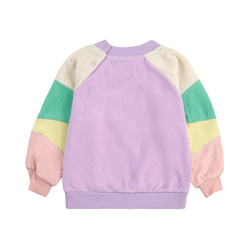 Lila color block terry cloth sweatshirt