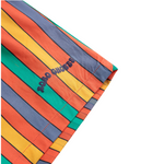 Multicolor stripes swim board shorts