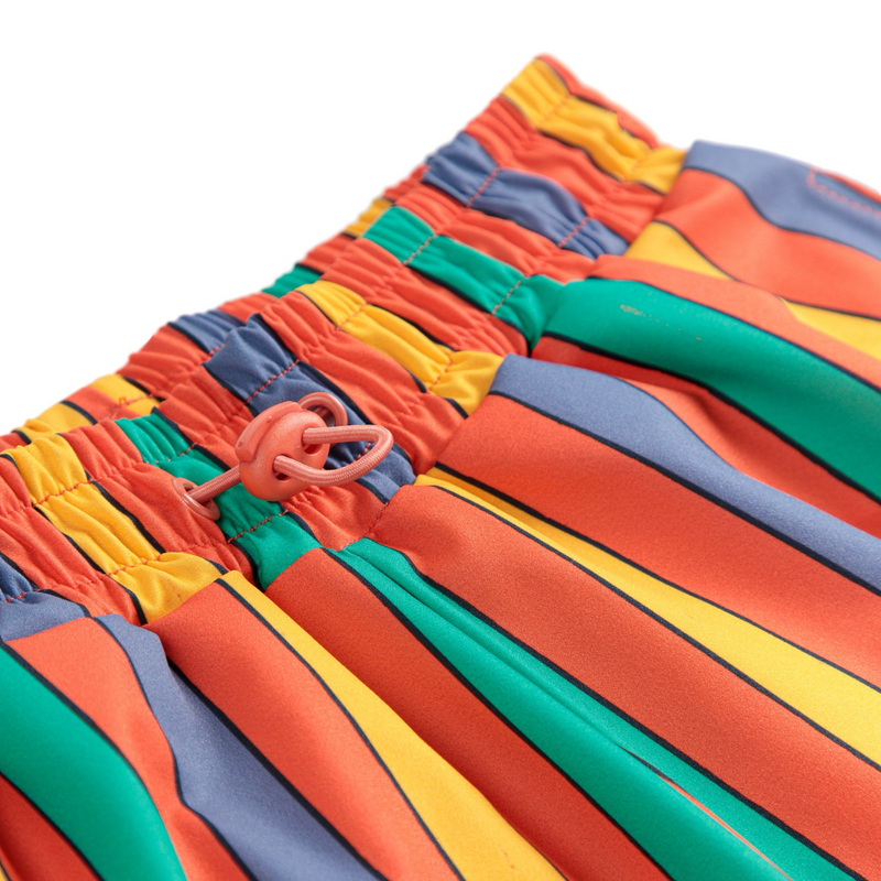 Multicolor stripes swim board shorts