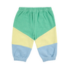 Green color block jogging pants