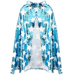 Cosmic cape with blue and white sequins