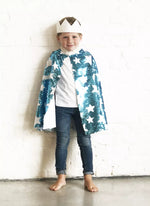 Cosmic cape with blue and white sequins