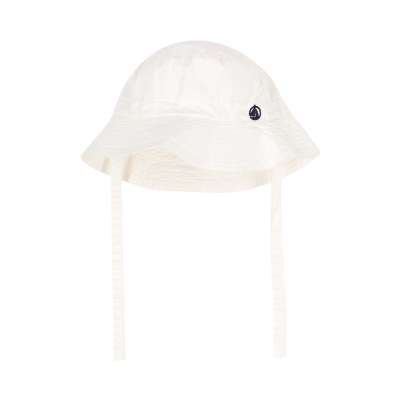 Babies' white twill sun hat