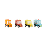 Avenue du Moulin Set of 4 wooden trucks