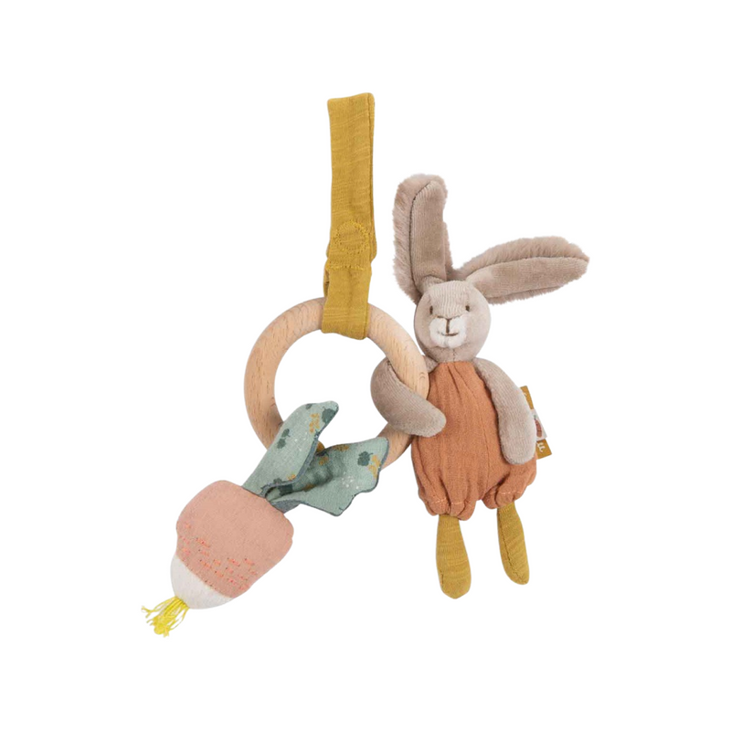 Hochet anneau en bois Lapin Trois petits lapins 