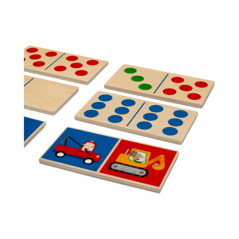 Jeu de dominos véhicules en bois Les Popipop