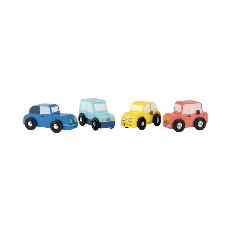 Avenue du Moulin Set of 4 wooden cars