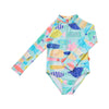 Long sleeve zip bather rainbow reef