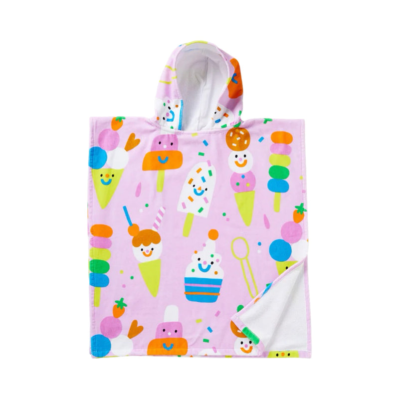 Kids hooded towel sundae fun day