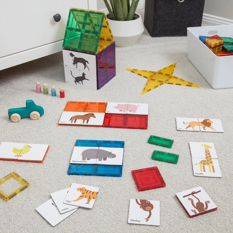 Magnetic tile topper duo animal puzzle pack