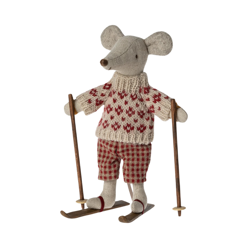 Mum winter mouse with ski set
