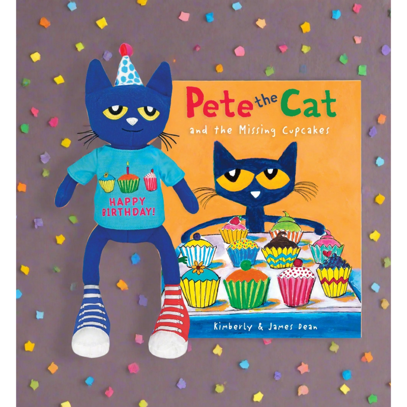 Pete the cat birthday party doll and book