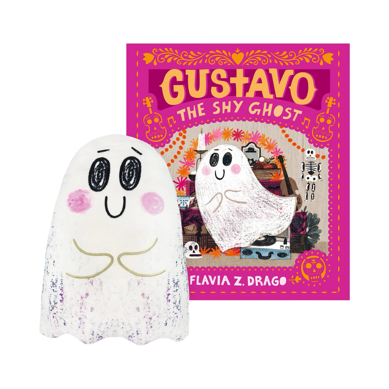 Peluche et livre Gustavo, the Shy Ghost