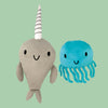 Peluche et livre Narwhal unicorn of the sea 