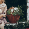 Rattan Poinsettia carry basket