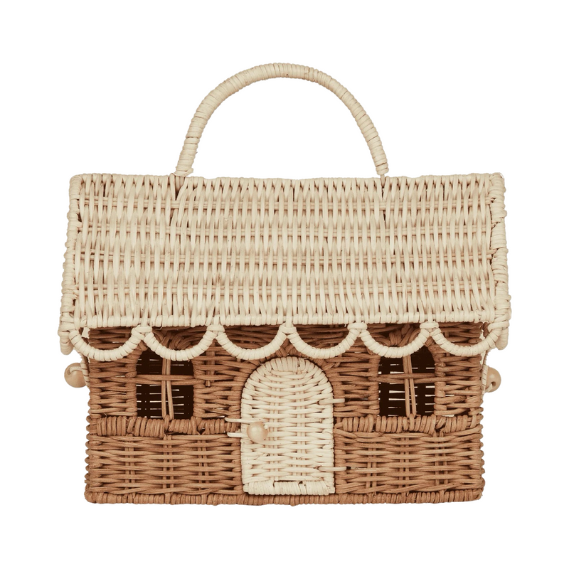 Rattan gingerbread casa clutch