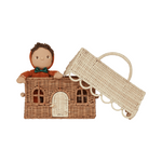 Rattan gingerbread casa clutch