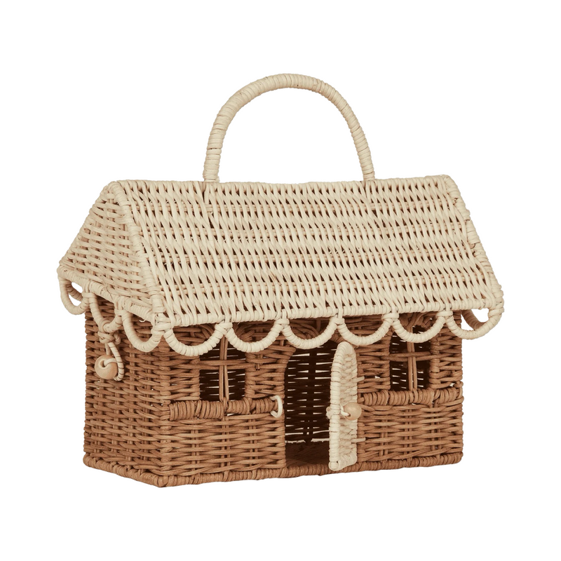 Rattan gingerbread casa clutch