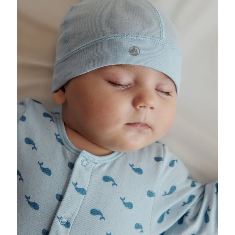 Bonnet en coton uni pour bébé